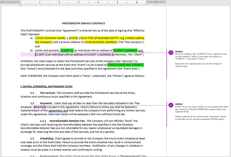 Photobooth Contract – The Engaged Legal Collective